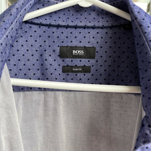 Hugo Boss Ridley Slim Fit Dot Print Mens Dress Shirt XL - Picture 13 of 13